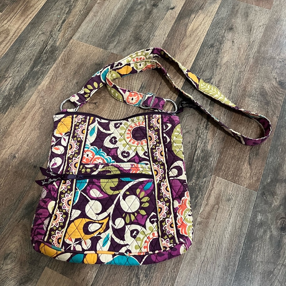 Vera Bradley Purple and Green Crossbody Bag
